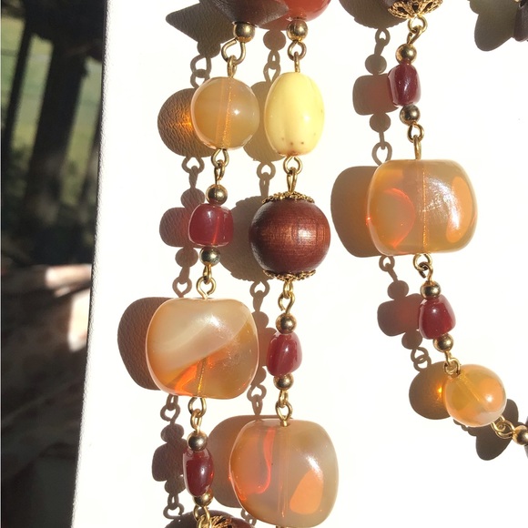 VTG CZECH GLASS EXTRA LONG BEAD NECKLACE BY JOAN RIVERS SIGNED - Picture 6 of 9